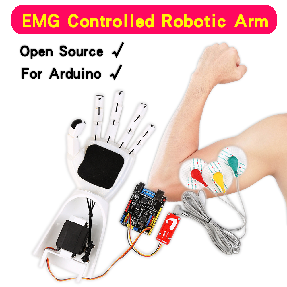 Robot Arm Kit - EMG sensörü robotik kol elektrik kas