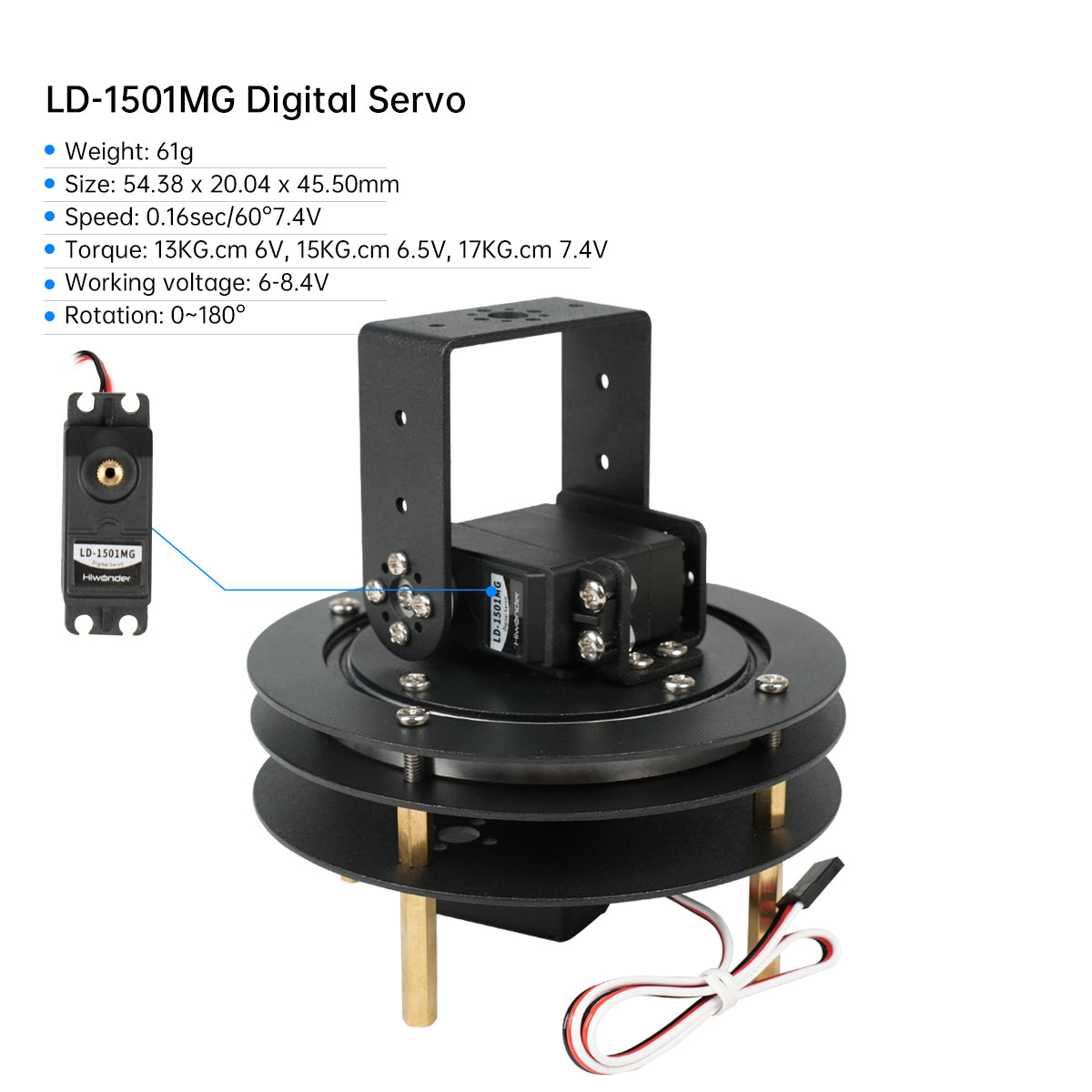 Hiwonder Demonte 2 DOF Pan Til - Servo Bracket incelemesi ve fiyatı